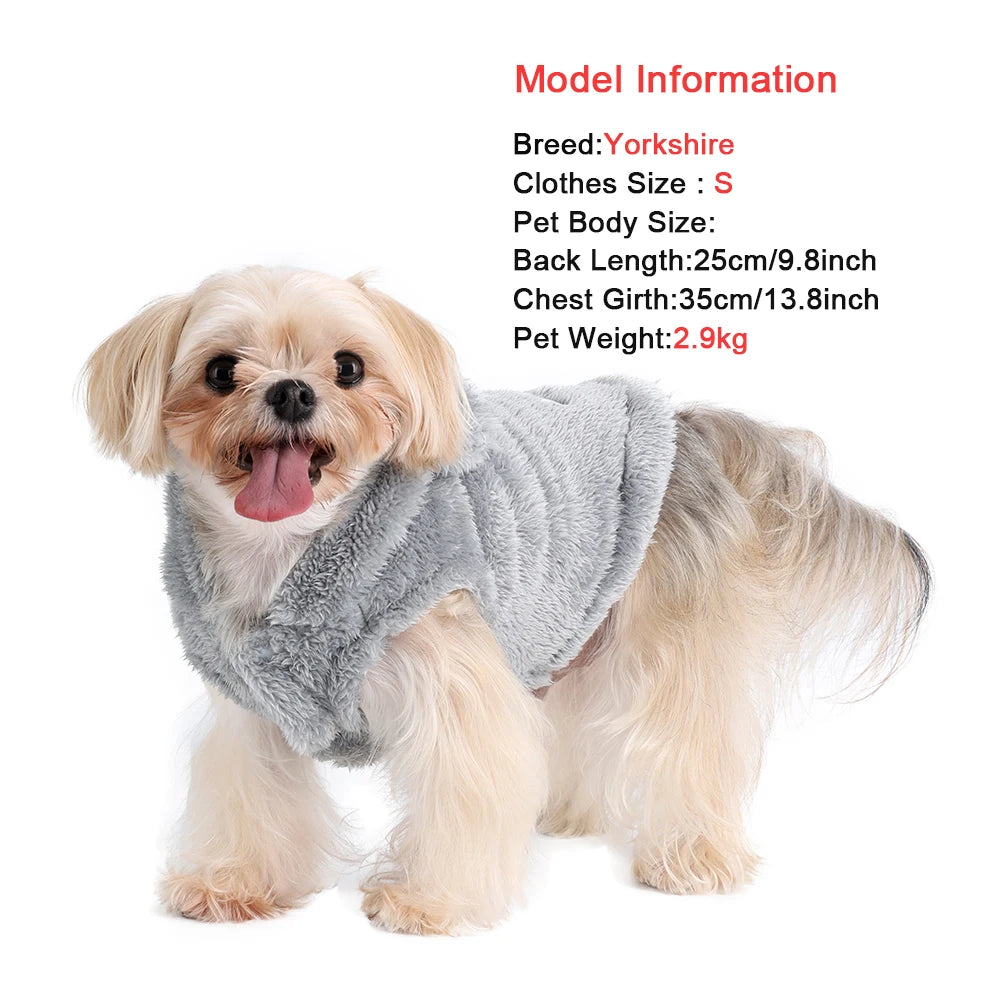 Soft Fleece Pet Dog Clothes Cute Hoodie Coat for Small Medium Dogs Cats Autumn Winter Puppy Hooded Jacket Sweater Pug Apparel