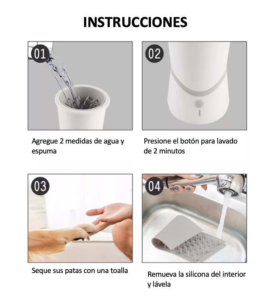 Limpiador de patas recargable