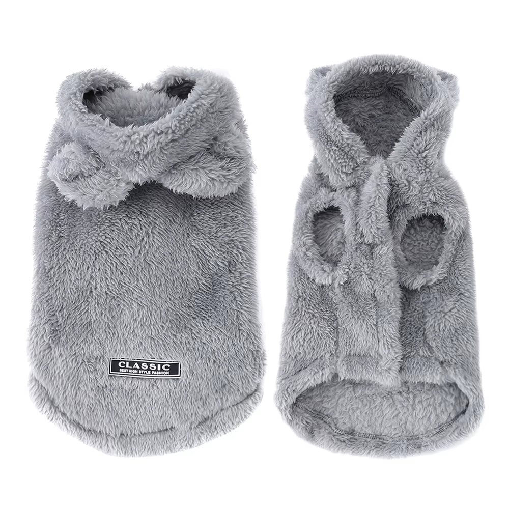 Soft Fleece Pet Dog Clothes Cute Hoodie Coat for Small Medium Dogs Cats Autumn Winter Puppy Hooded Jacket Sweater Pug Apparel