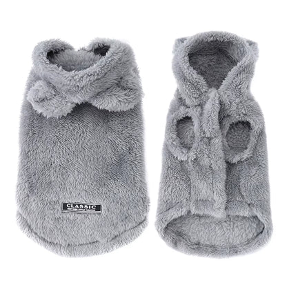 Soft Fleece Pet Dog Clothes Cute Hoodie Coat for Small Medium Dogs Cats Autumn Winter Puppy Hooded Jacket Sweater Pug Apparel